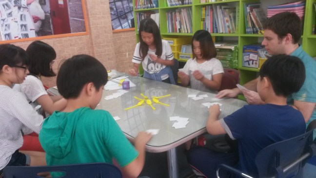 Teaching English using games in South Korea.