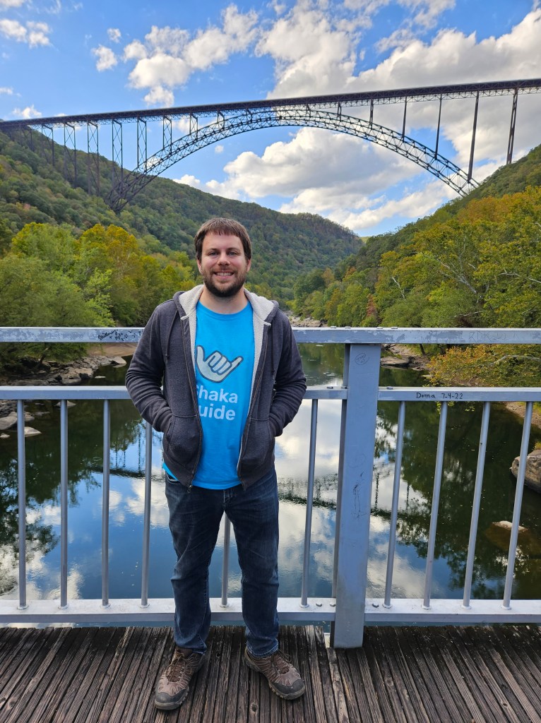 New River Gorge Bridge from the Tunney Hunsaker Bridge at New River Gorge National Park