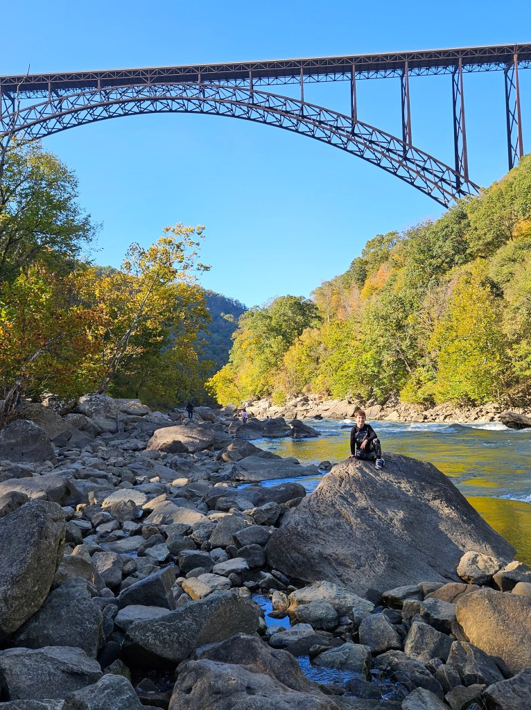 Underneath the New River Gorge Bridge on Fayette Station Road